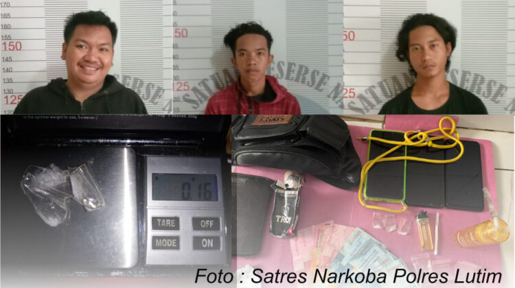 Lagi, Satres Narkoba Polres Lutim Tangkap 3 Orang Diduga Pengedar Shabu
