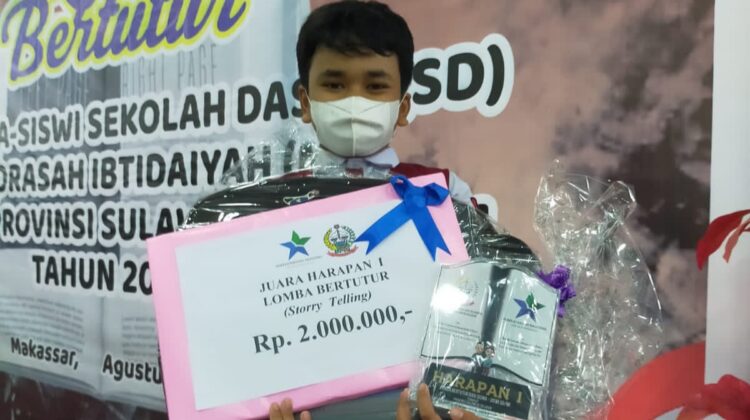 Andi Jo Karim Mappatunru Juara Harapan I Lomba Bertutur Tingkat Sulsel