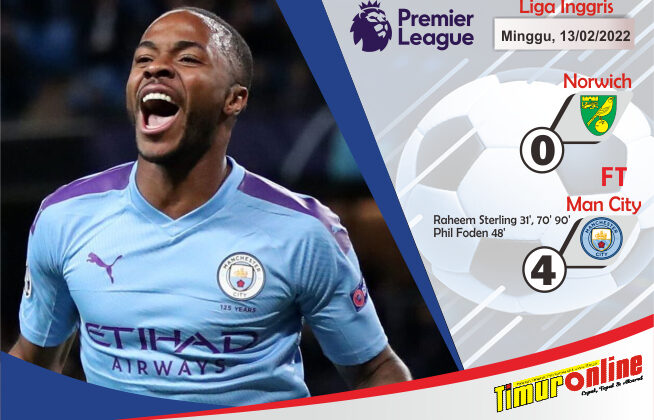 Man City Tak Terbendung, Sterling Cetak Hattrick