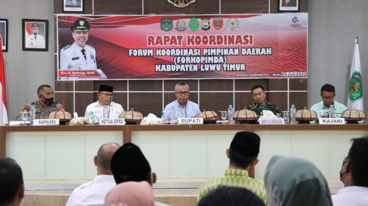 Jelang Idul Adha, Forkopimda Lutim Gelar Rapat Koordinasi