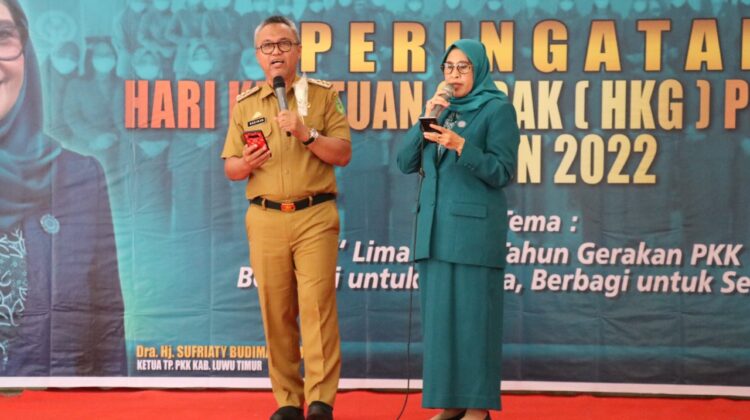 Bupati Budiman Hadiri Peringatan HKG PKK ke-50 Tingkat Kabupaten Luwu Timur