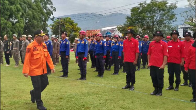 Bupati Lutim Jadi Pemimpin Apel Siaga Bencana : Tahun 2022 Sudah Tiga Kali Bencana Terjadi