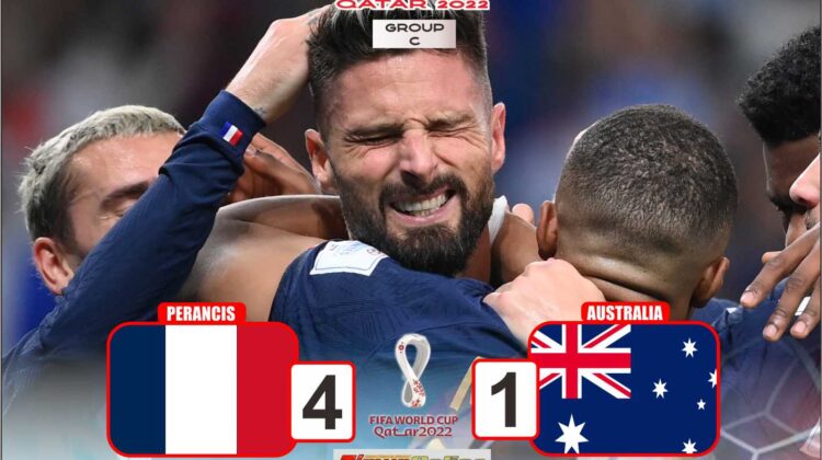 Hasil Piala Dunia 2022 : Perancis Kalahkan Australia, Giroud Cetak Brace