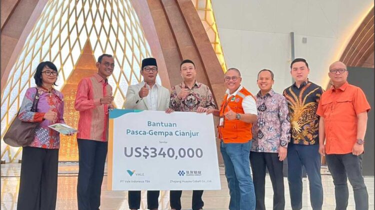 Vale dan Huayou Sumbang 5 Miliar Untuk Bencana Gempa Cianjur