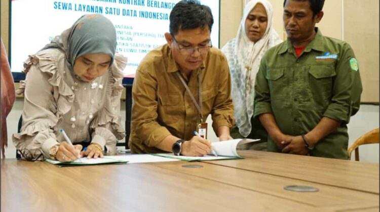 Wujudkan Platform Satu Data Indonesia di Lutim, Diskominfo SP Teken Kerjasama PT. Telkom