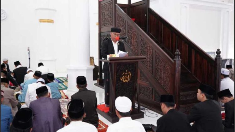 Sholat Ied di Masjid Agung Malili, Budiman Sampaikan Capaian Dua Tahun Pimpin Lutim