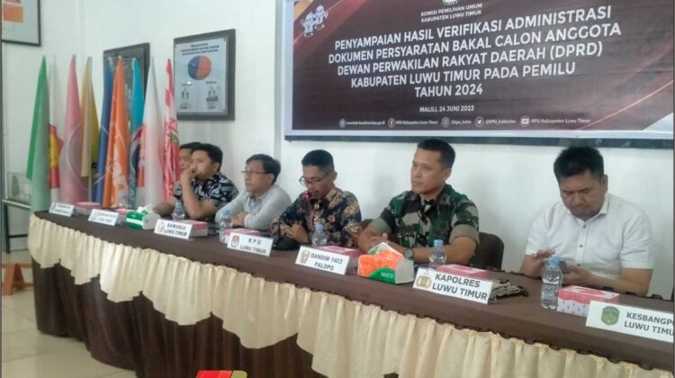 Hasil Verifikasi Dokumen Bacaleg Lutim : 402 Bacaleg Belum Memenuhi Syarat