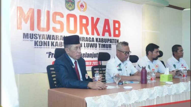 Musorkab KONI Lutim Tetapkan Agus Melas Sebagai Ketua