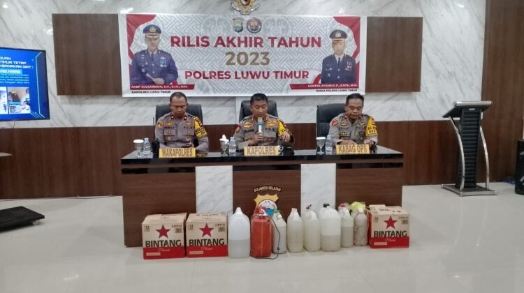 Dipimpin AKBP. Zulkarnain, Polres Lutim Rilis Data Kriminal Selama Dua Tahun