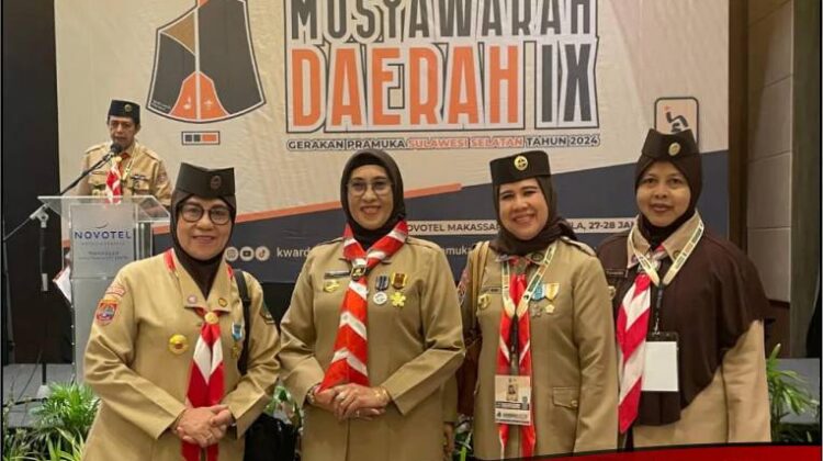 Hj. Sufriaty Hadiri Musyawarah Daerah IX Gerakan Pramuka Sulsel di Makassar