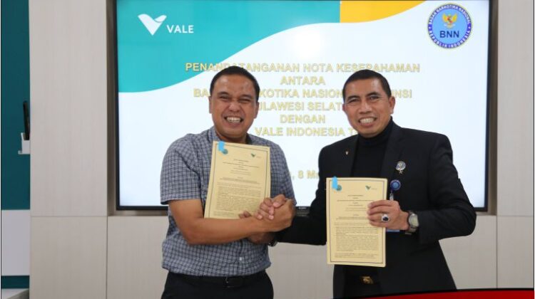 Cegah Narkoba di Lingkungan Karyawan, PT Vale Teken MoU dengan BNN Sulawesi Selatan