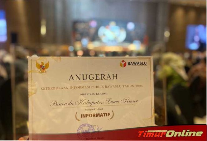 
					Bawaslu Luwu Timur Raih Predikat Informatif pada Anugerah Keterbukaan Informasi Publik Bawaslu 2024