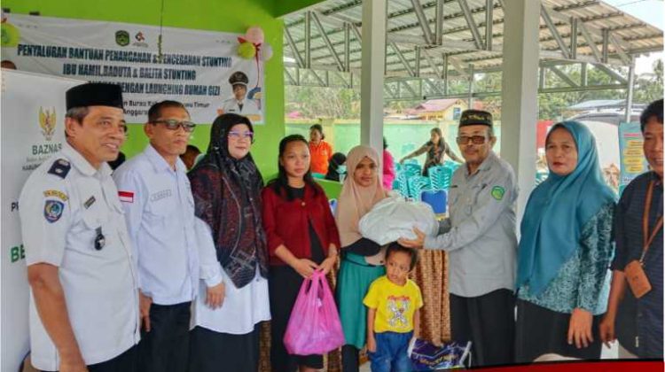 Pemdes Lewonu Salurkan Bantuan Penanganan dan Pencegahan Stunting