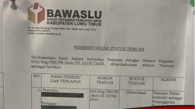 Tak Terbukti Dugaan Money Politik di Desa Madani