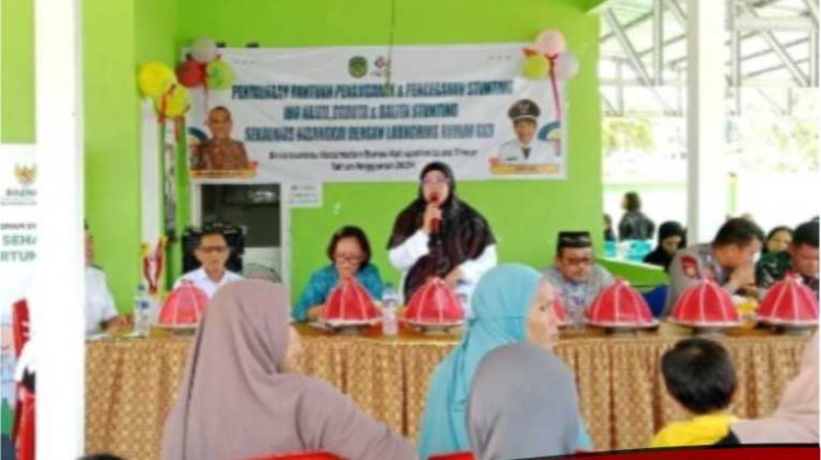 Pemdes Lewonu – Baznas Kolaborasi Salurkan Bantuan Penangan Stunting