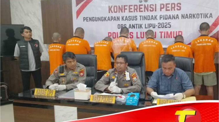 20 Hari Operasi Antik Lipu, Polres Lutim Tangkap Delapan Pelaku Peredaran Narkoba