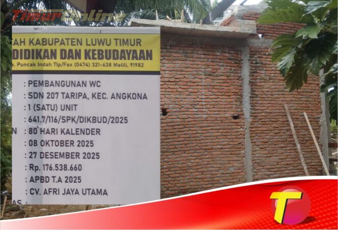 
					Salah satu proyek pembangunan WC di Luwu Timur