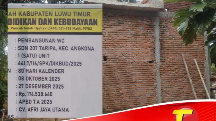 Salah satu proyek pembangunan WC di Luwu Timur