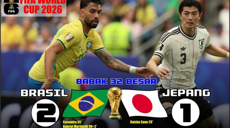 Comeback, Brasil Kalahkan Jepang 2-1, Tatap Babak 16 Besar