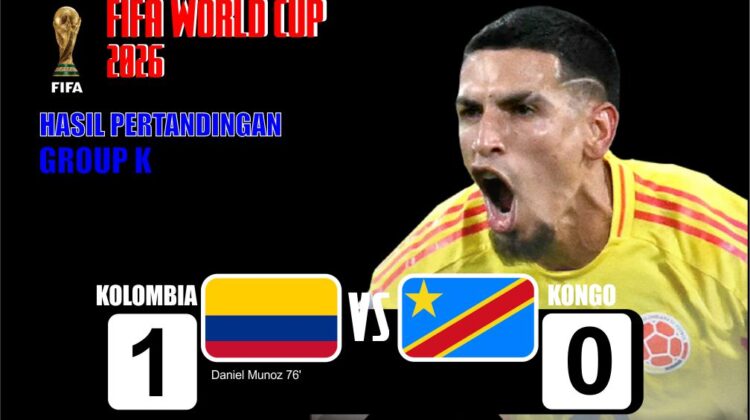 Menang Tipis Atas Kongo, Kolombia Pastikan Satu Tiket 32 Besar Piala Dunia 2026