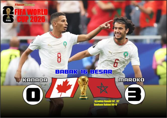 
					Tuan Rumah Kanada Terjungkal, Maroko Tembus Babak Perempat Final