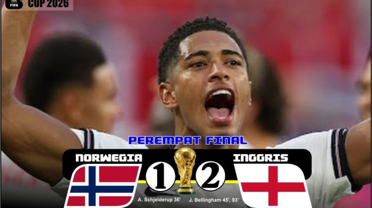 Inggris Kalahkan Norwegia, Bellingham Cetak Brace, Haaland Angkat Koper