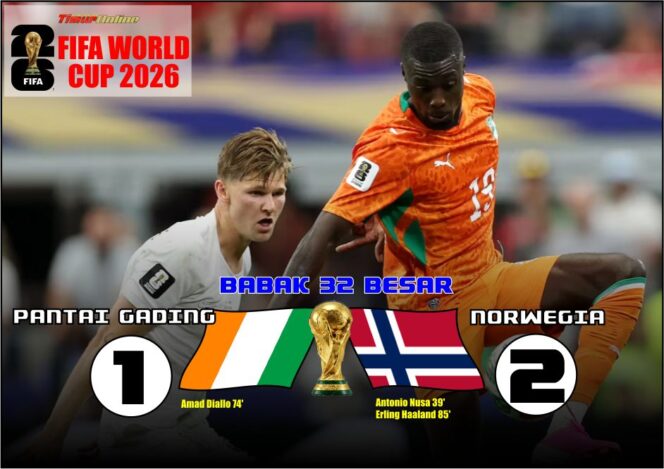 
					Menang Tipis Atas Pantai Gading, Norwegia Amankan Tiket 16 Besar Piala Dunia 2026