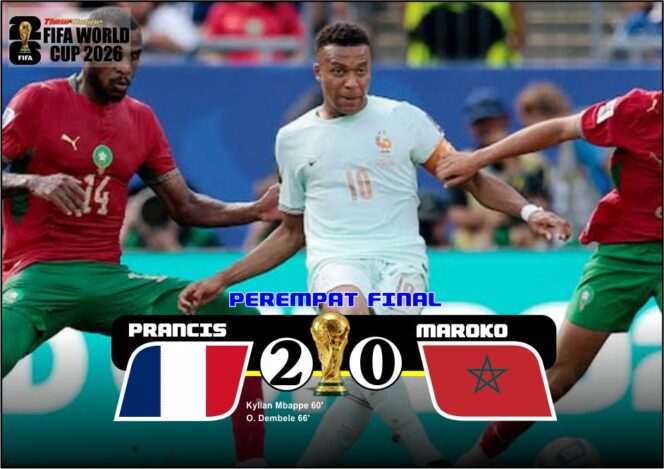 
					Hasil Perempat Final Piala Dunia 2026: Prancis Tembus Semifinal, Maroko Akhirnya K.O